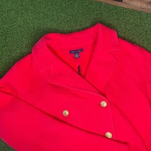 Tommy Hilfiger Blazer Jacket Double Breasted Gold Buttons‎ Red Small